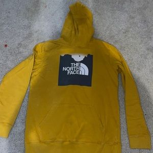 yellow and black north face sweatshirt size kids XL